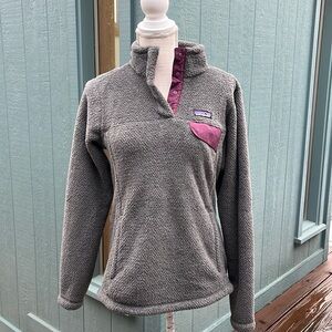 Patagonia Re-Tool Snap Fleece Gray Pullover, M
